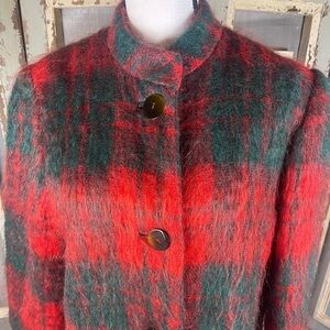 The Helga Vintage Plaid Red and Green Women's Coat